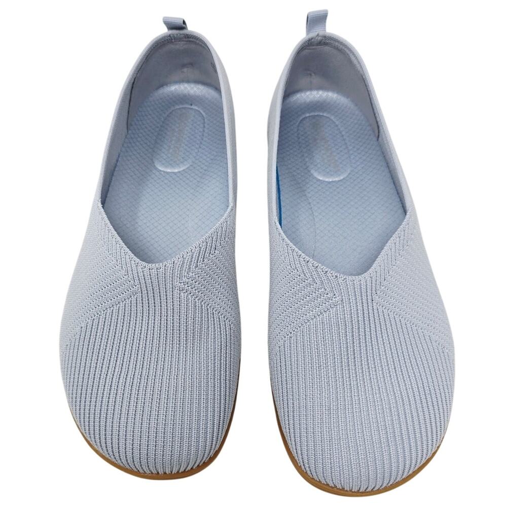 Comfort & Soft Gray Stretch Material Gray Women's Flat Shoes 10